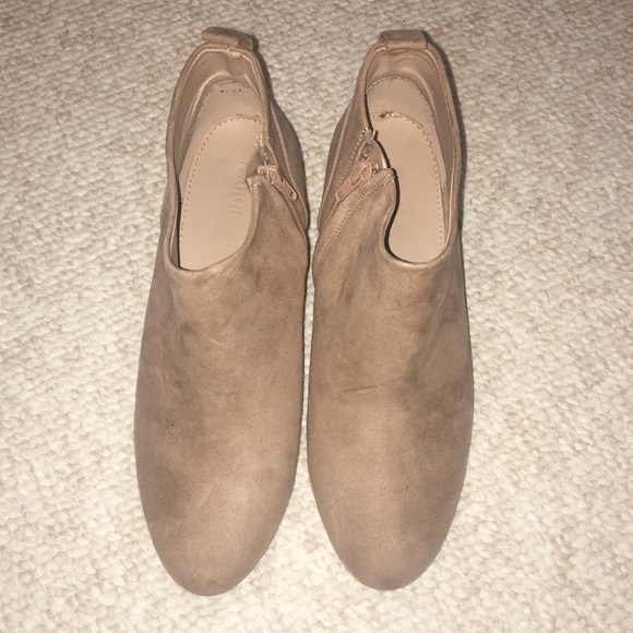 Tan Suede Wedge Heel Booties - Picture 3 of 3